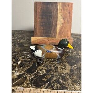 Vintage Maple Wood Mallard Duck Telephone Not Tested